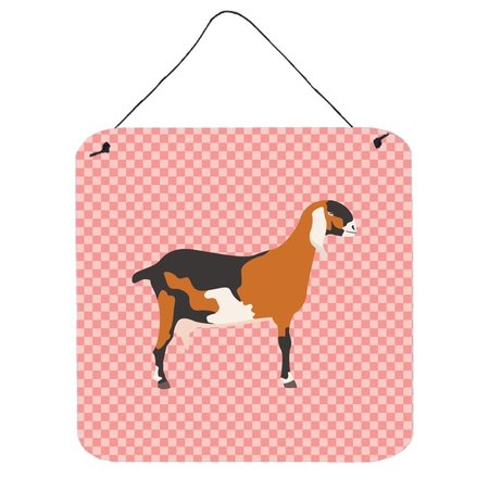 MICASA Anglo Nubian Goat Pink Check Wall or Door Hanging Prints6 x 6 in. MI229770